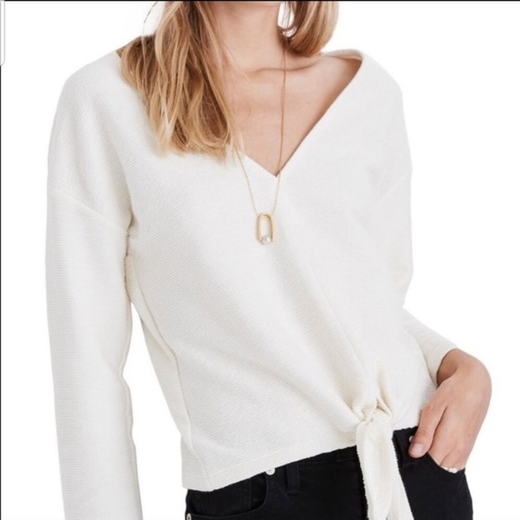 SOLD Madewell Texture & Thread Top cream medium - Picture 5 of 7